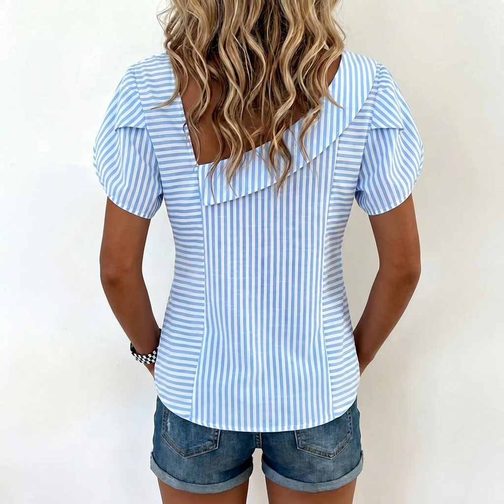 Casual Striped Blouse — Light & Breezy Button-Front Top