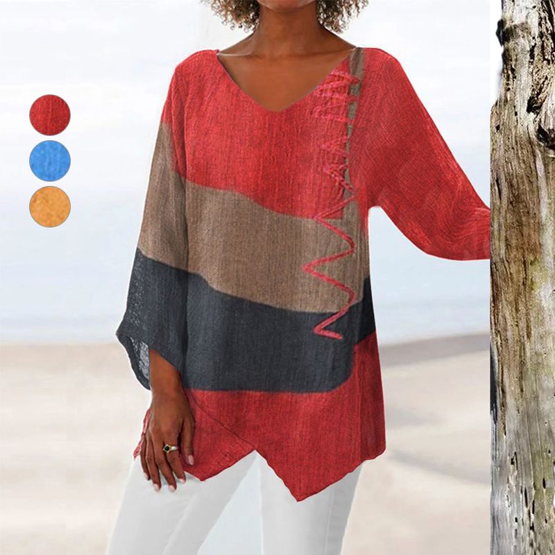 Crystal | Artistic Long Shirt with V-Neck