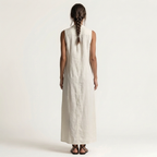 Mirabell | Hooded Button-Front Sleeveless Linen Maxi Dress