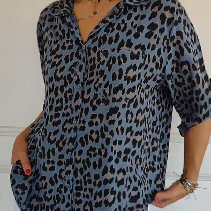 Charlene | Stylish Leopard Print Blouse