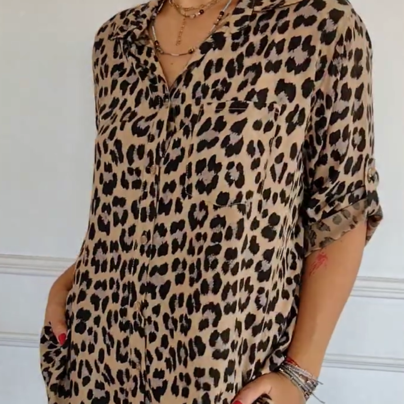 Charlene | Stylish Leopard Print Blouse
