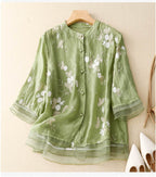 Courtney | Chic Blouse with Floral Accents